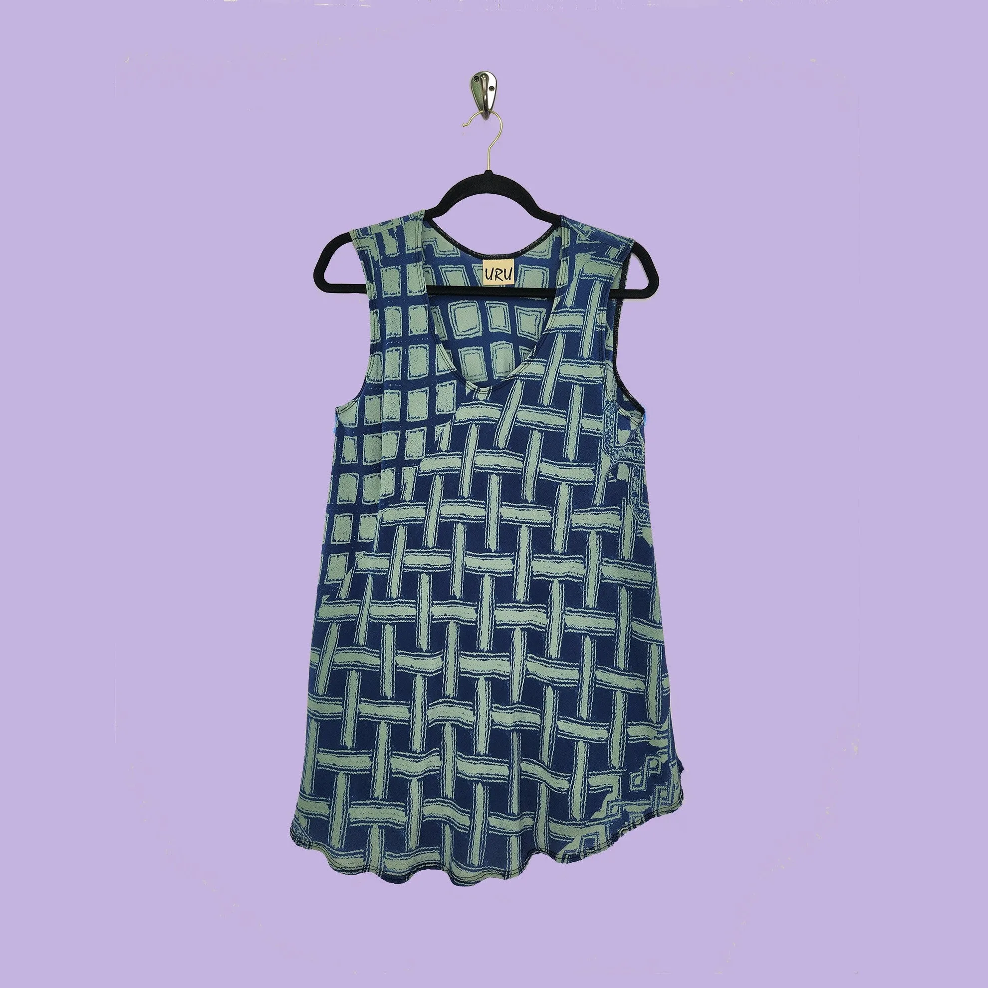 Bias Tank in Afibi Spruce Printed Silk