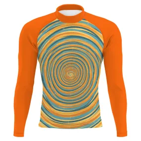 Blue and Yellow Sunset V1 - Men's Surf UPF50  Long Sleeve Rash Guard
