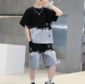 Boys Short Sleeve T-shirt and Pants Suit   536708