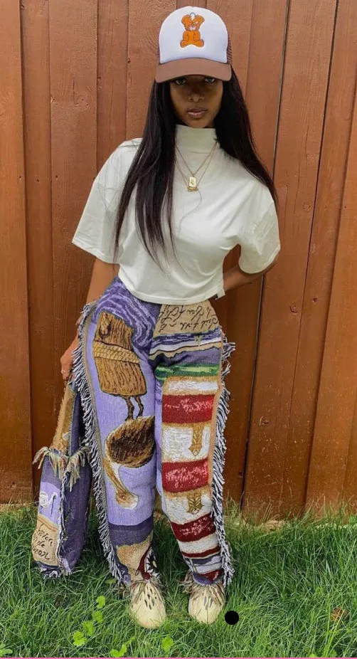 Casual Printed Tassel Pants