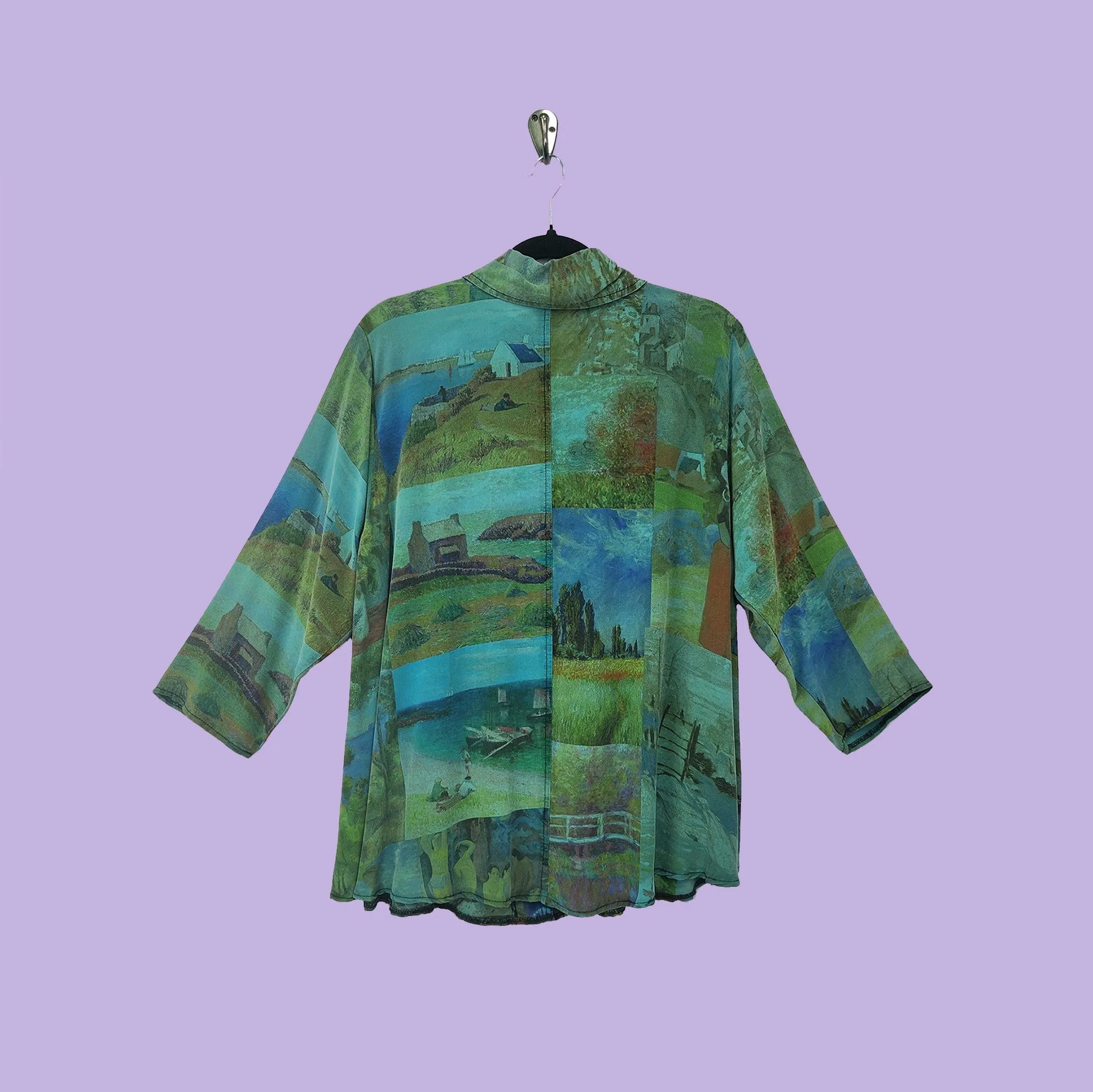 Country Shirt in Last Impression Blue  Printed Silk