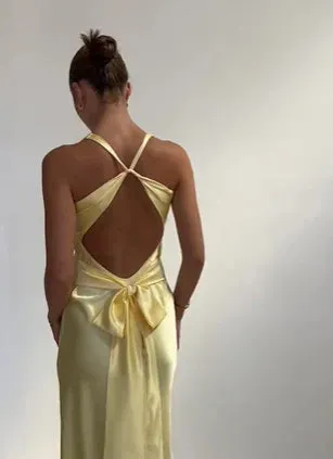 Elegant Formal Wear Dresses V Neck Yellow Long Prom Dress Mermaid Evening Dress