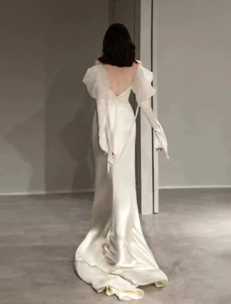 Formal Wear Dresses Ivory Straps Off Shoulder Mermaid Long Prom Dress Prom Dresses Shops Formal Women's Dresses