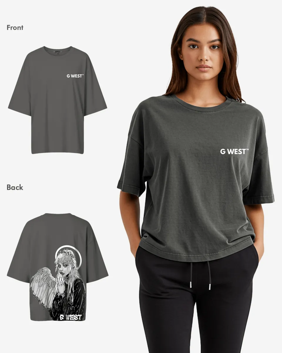 G West Oversized Angel Girl Tee -WOMEN