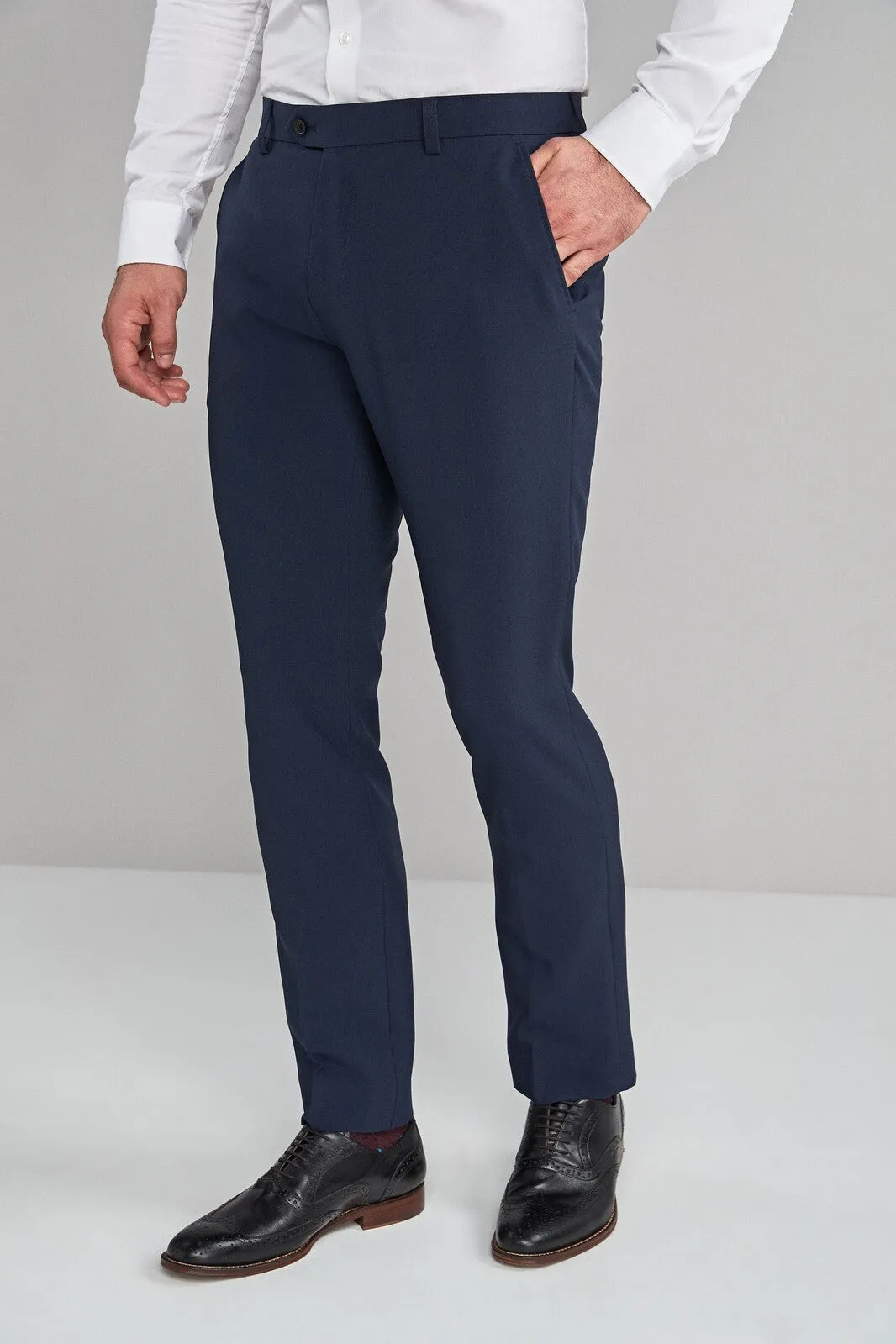 Mens Microfibre Trousers Dress Business Formal Office Pants Wrinkle-Friendly