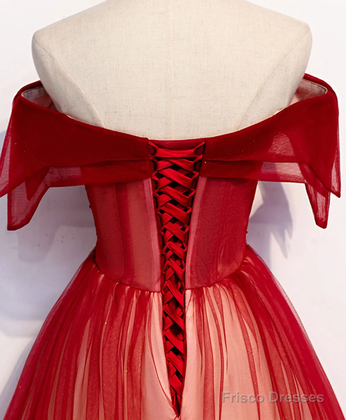 Off The Shoulder Burgundy Prom Dresses, Wine Red Off Shoulder Formal Graduation Dresses