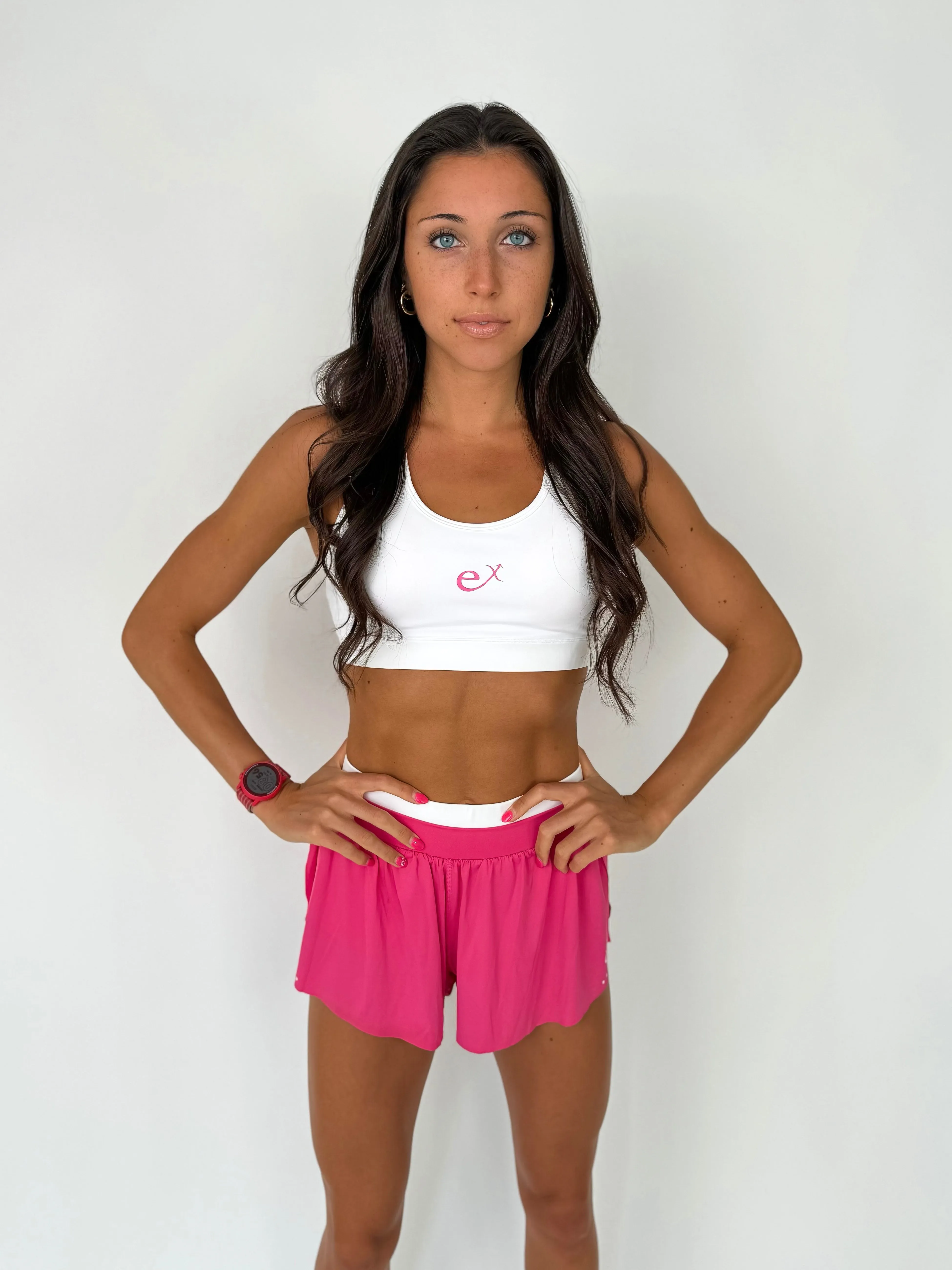 Race Day Sports Bra- Power Puff Pink