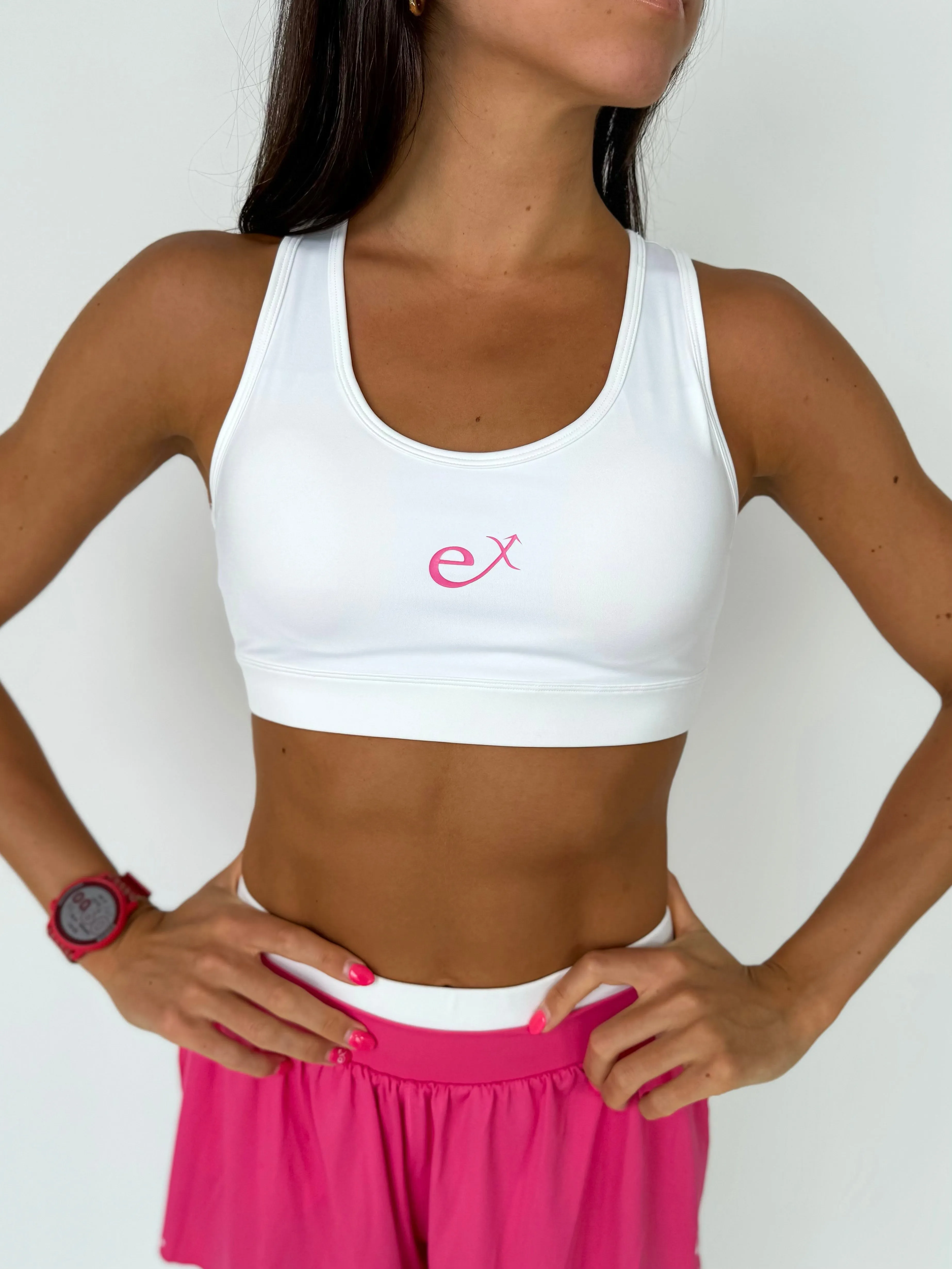 Race Day Sports Bra- Power Puff Pink