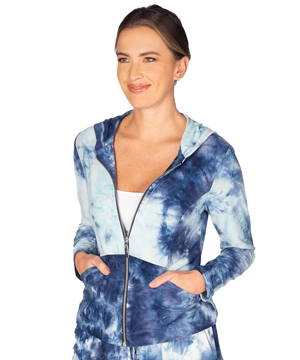 Tie Dye Zip Up Hooded Jacket